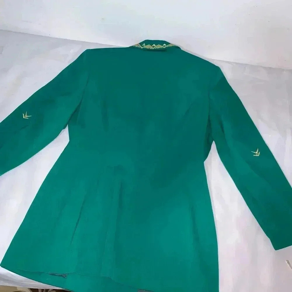 Women's ADAM DOUGLASS Adrianna Papell Green elegant blazer size 8 100% wool - Picture 4 of 9